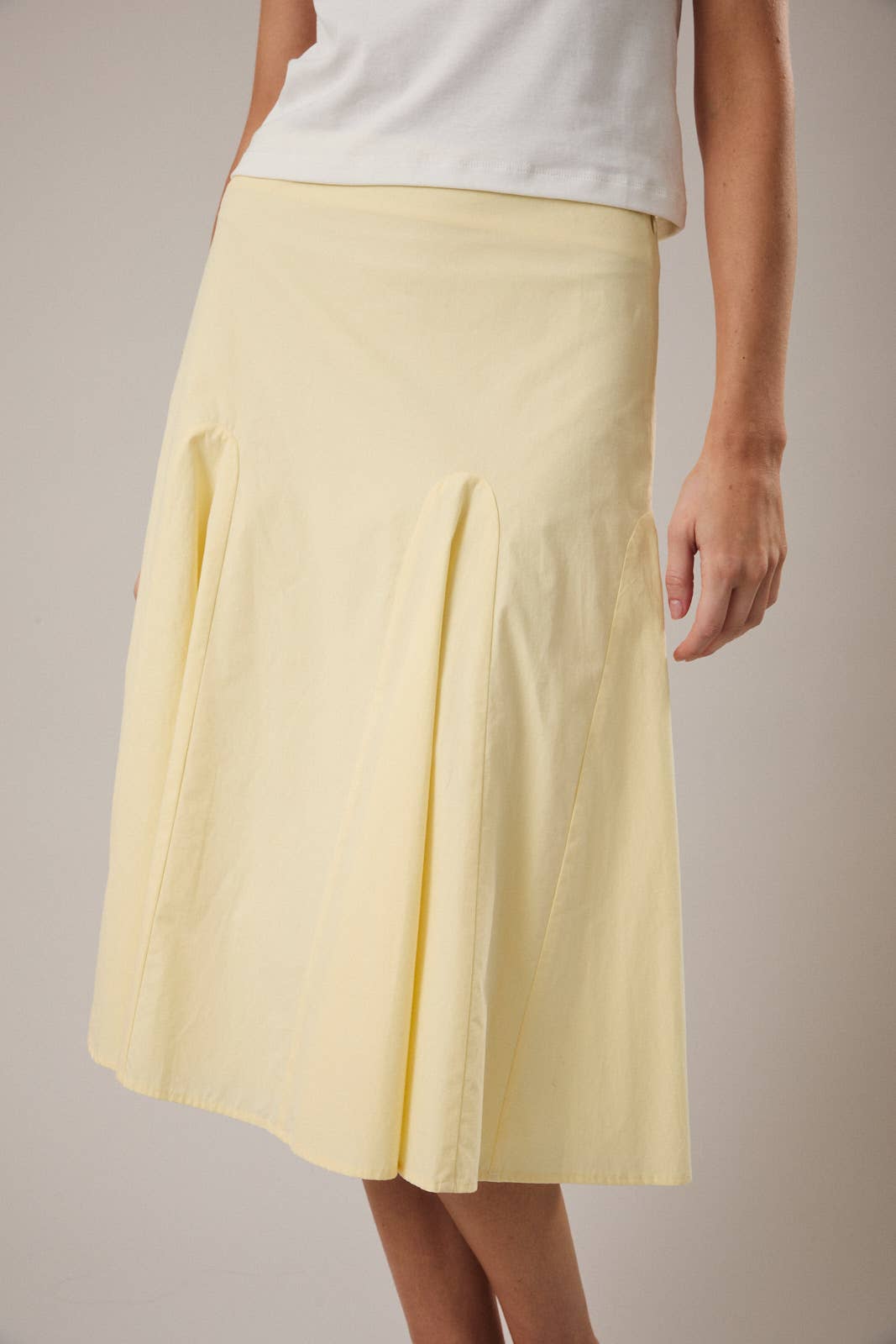 Cotton Poplin Midi Skirt