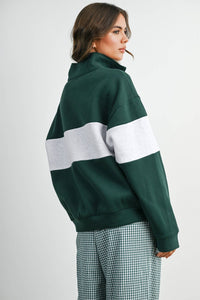 Colorblock Quarter-Zip Sweatshirt-BMT8510