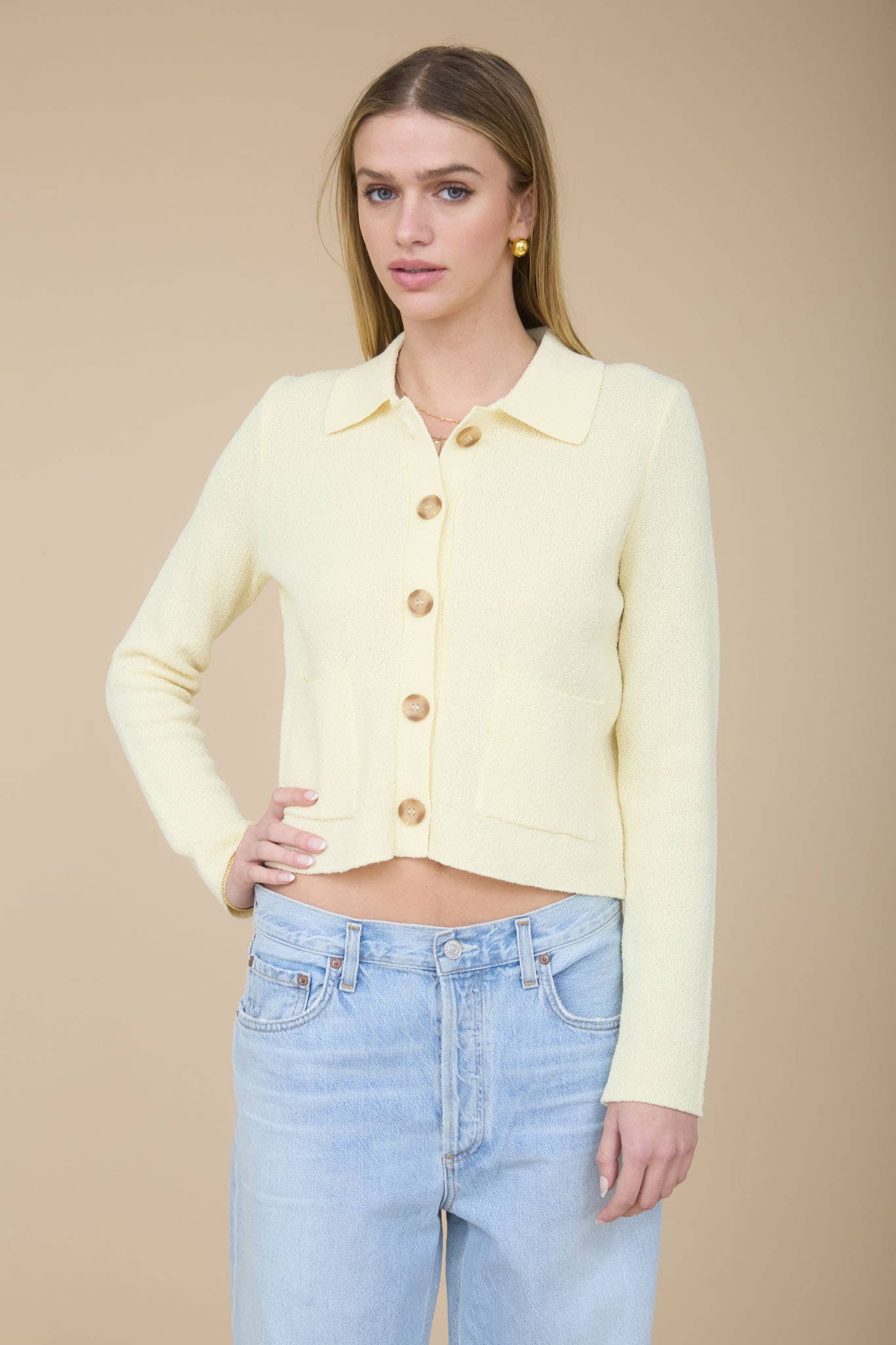 Collared Button Down Cardigan