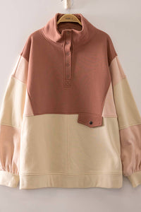 Colorblock Half Snap Sweatshirt