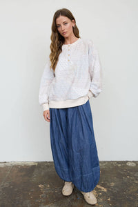 Quilted Henley Sweater