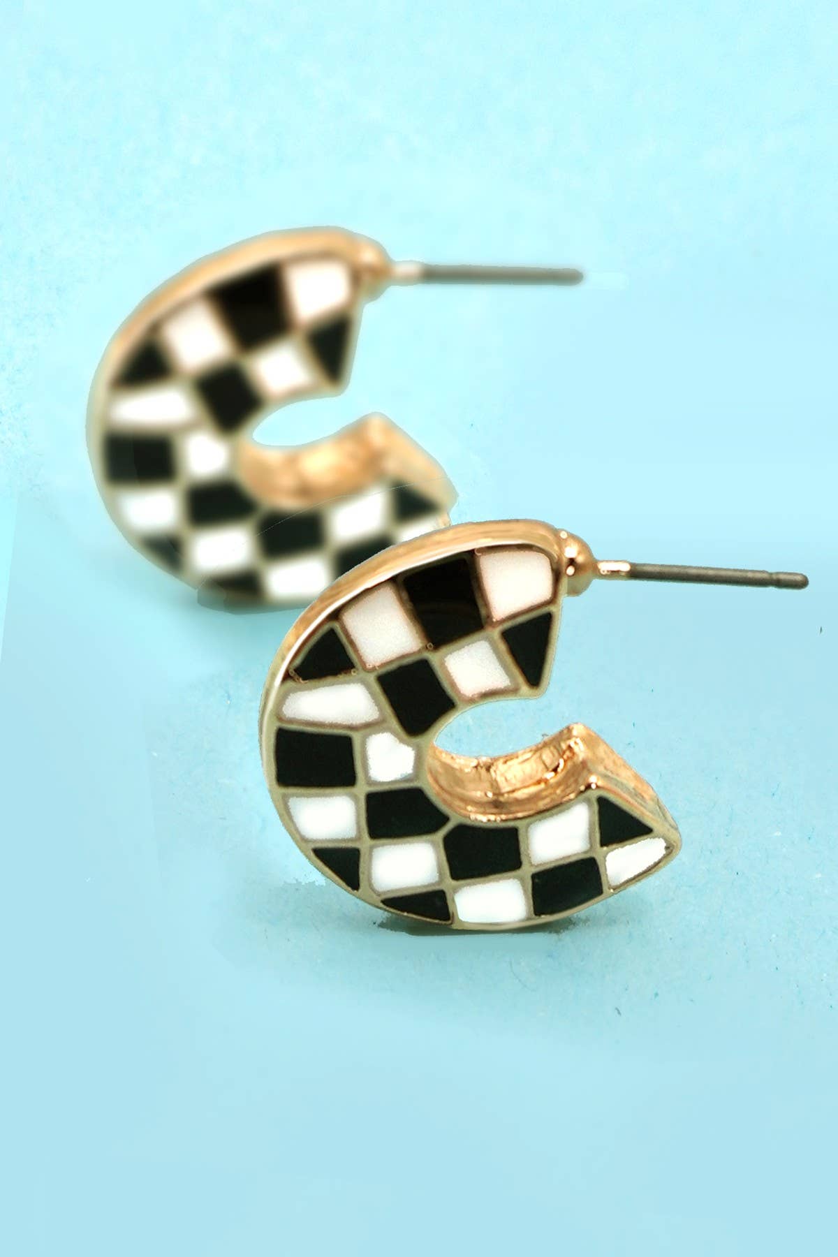 Checker Hoop Earrings
