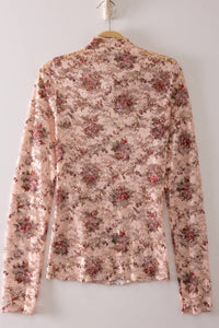 Sheer Mesh Lace Knit Top