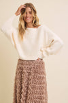 Pearl Embellished Dolman Sleeve Sweater