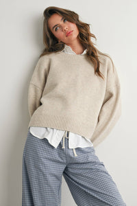 Tie-back Sweater - Taupe
