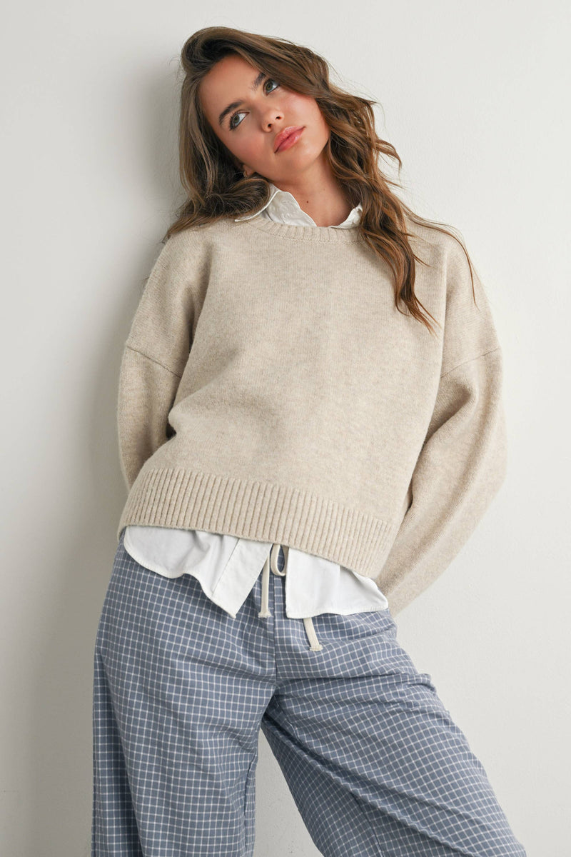 Tie-back Sweater - Taupe