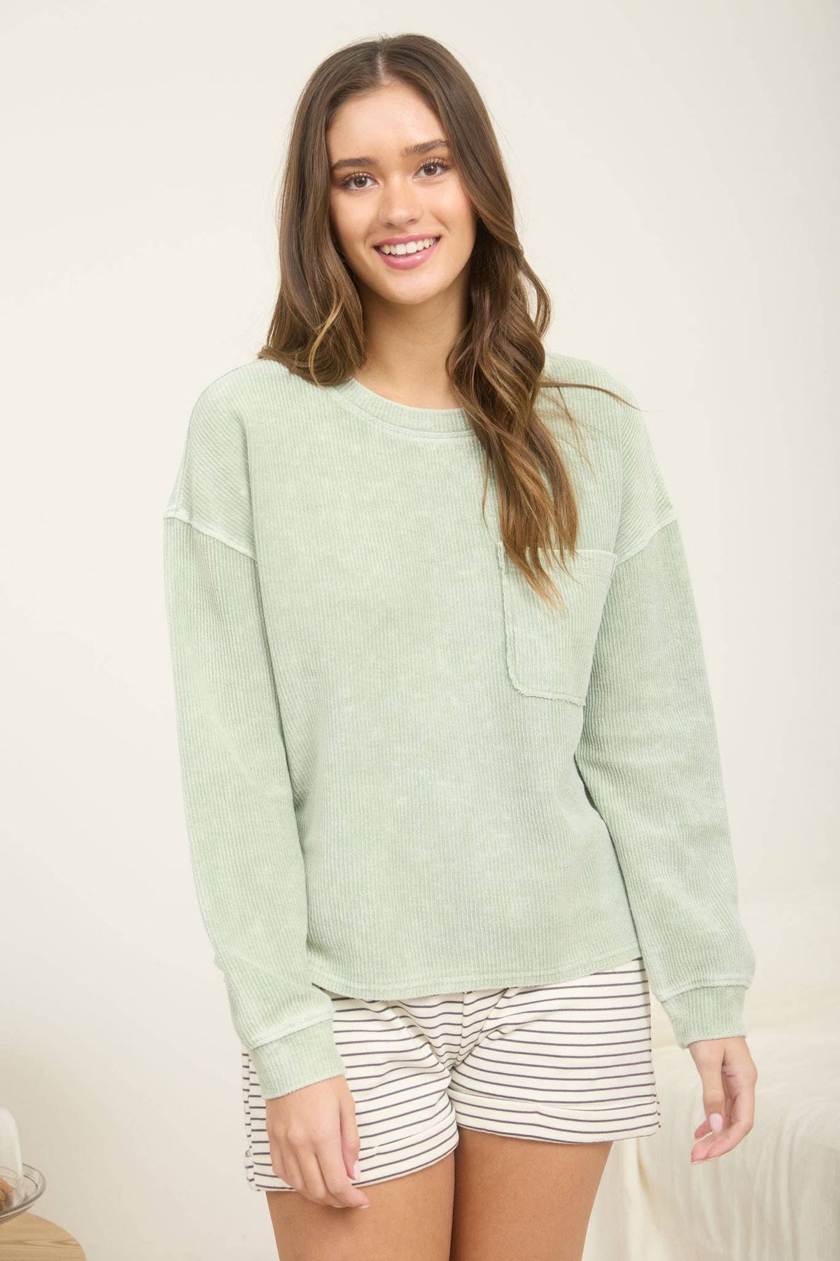 Ribbed Long Sleeve Top