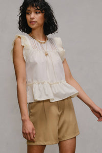 Pleated Detail Cotton Top