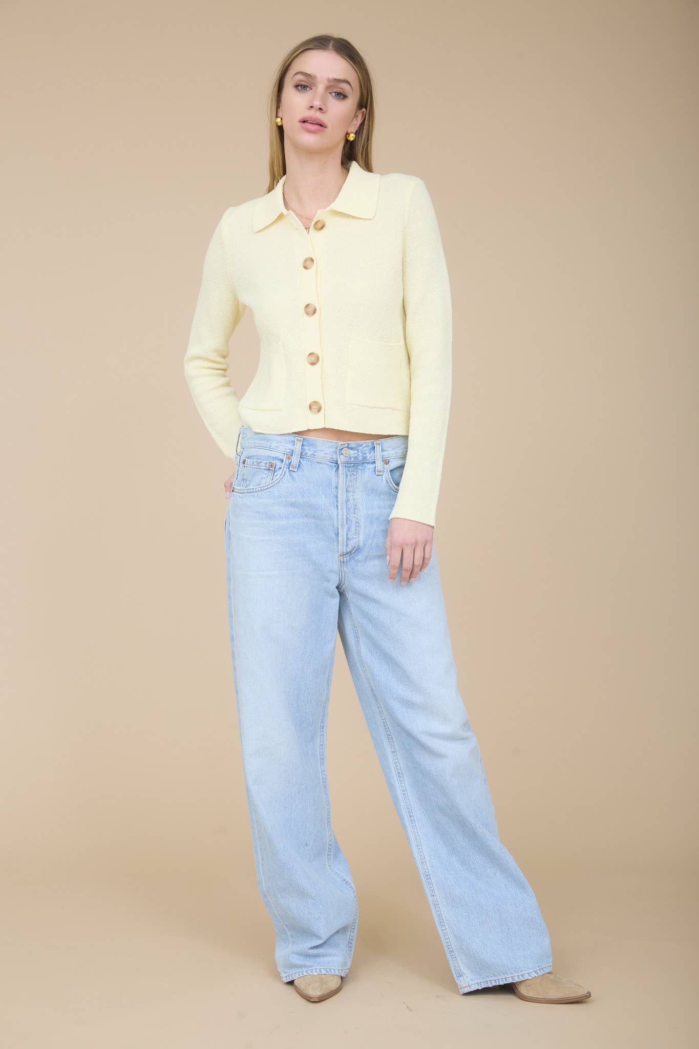 Collared Button Down Cardigan