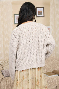 Eyelet Cable Knit Sweater