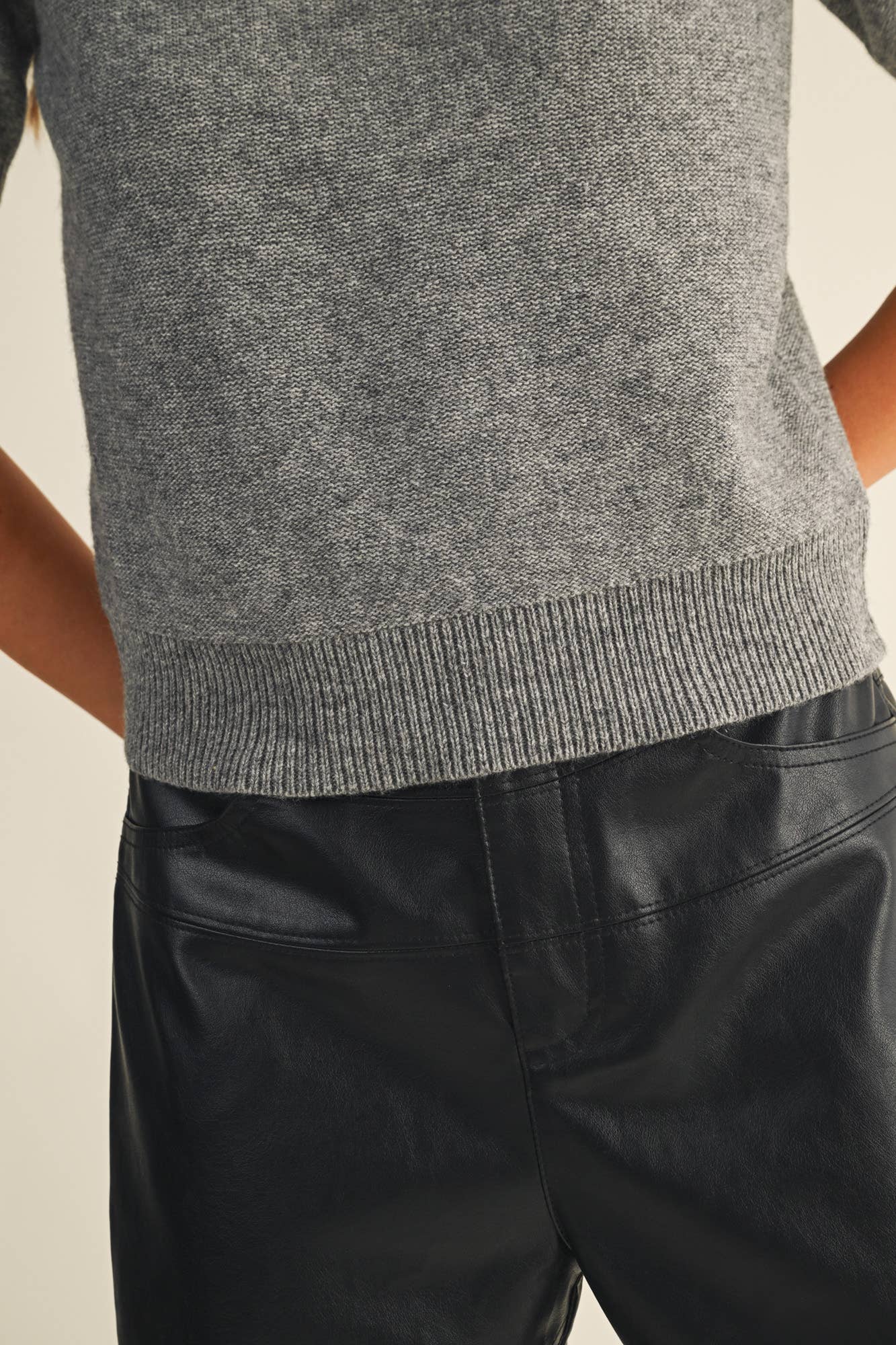 Short Sleeve Crew Neck Sweater