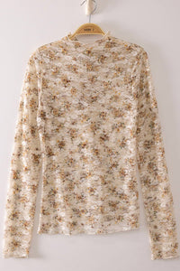Sheer Mesh Lace Knit Top