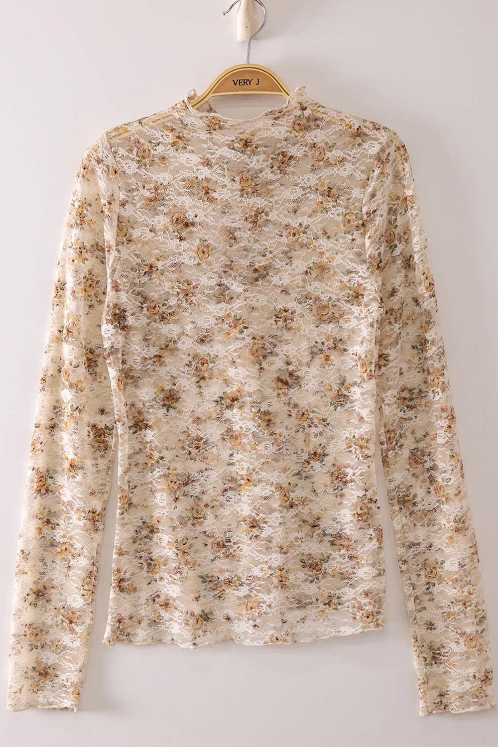 Sheer Mesh Lace Knit Top