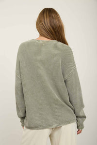 Washed Henley Sweater