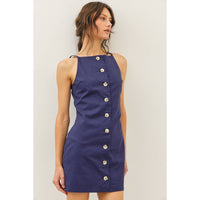 Button Down Linen Mini Dress