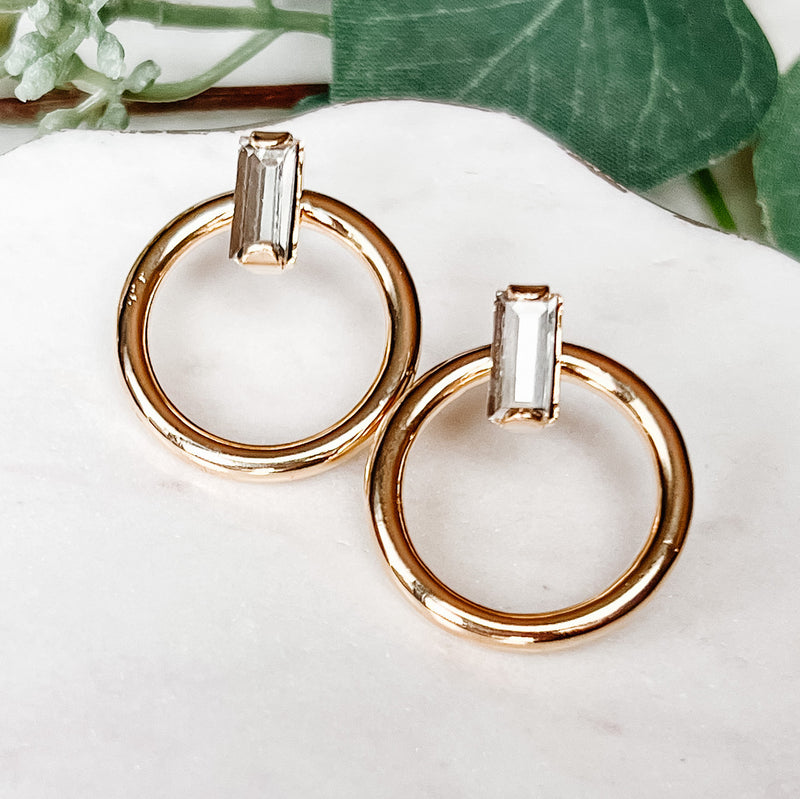 Crystal and Gold Statement Earrings