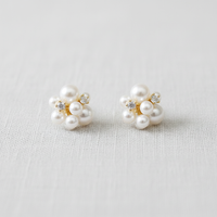 Vintage Pearl Flower Earrings