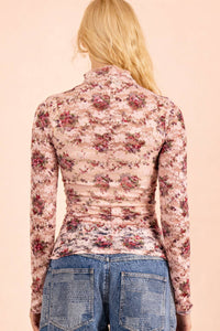 Sheer Mesh Lace Knit Top
