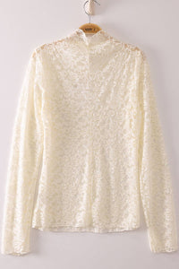 Sheer Mesh Lace Knit Top