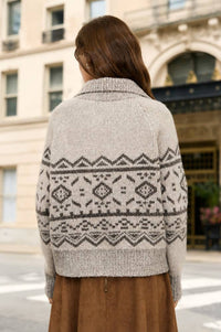 Toggle Button Fair Isle Cardigan