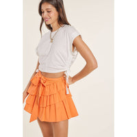 GATHERED SIDE GRUNGE CROP COTTON TOP
