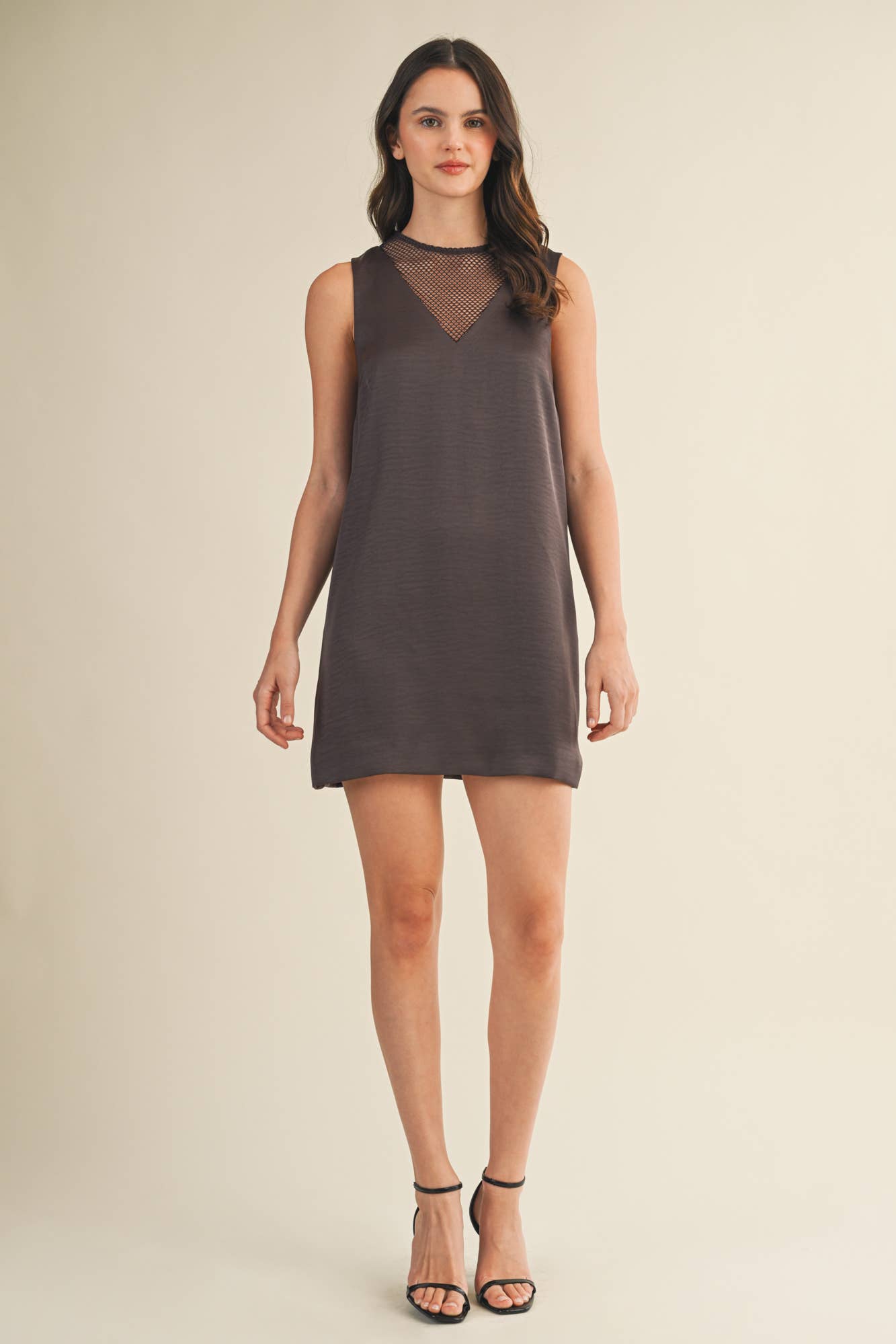Mesh Contrast Sleeveless Dress
