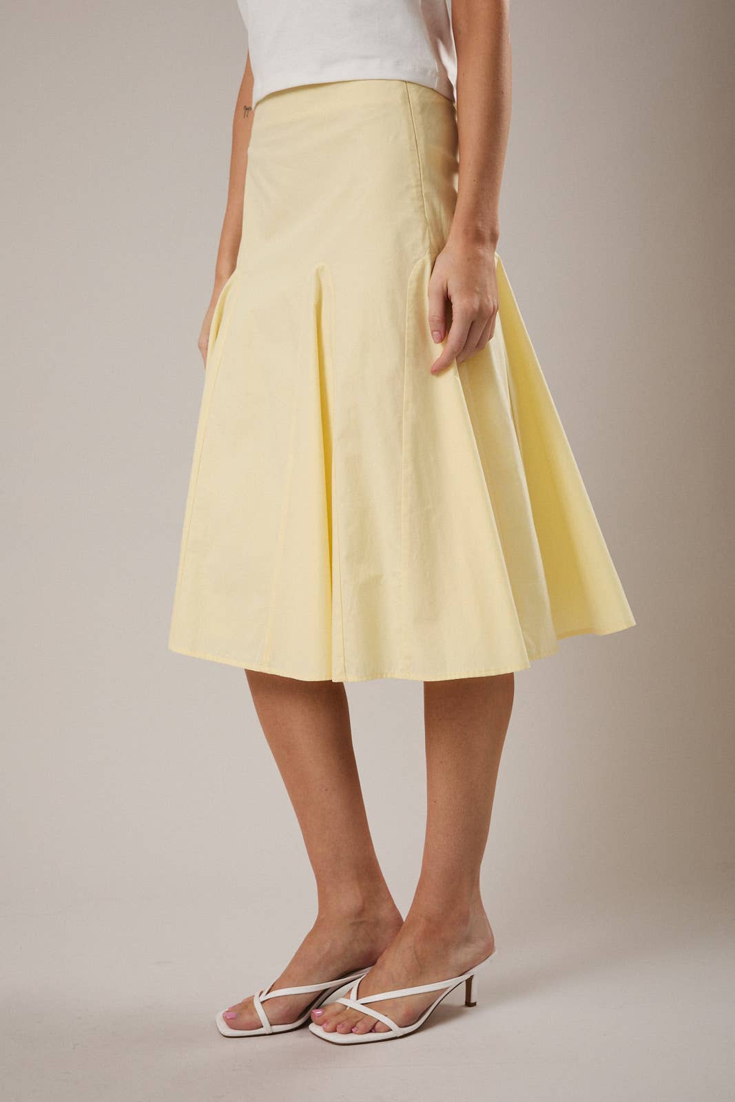 Cotton Poplin Midi Skirt
