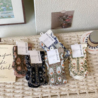 Vintage Style Floral Crew Socks (5 Pairs)