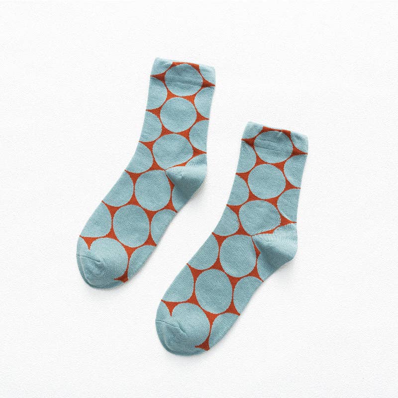 Simple Polka Dot Mid Calf Socks (5 Pairs)