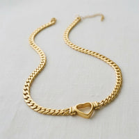 Heart Pendant Cuban Link Necklace