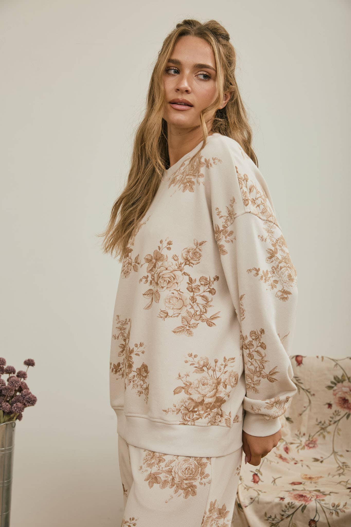 Floral Toile Sweatshirt