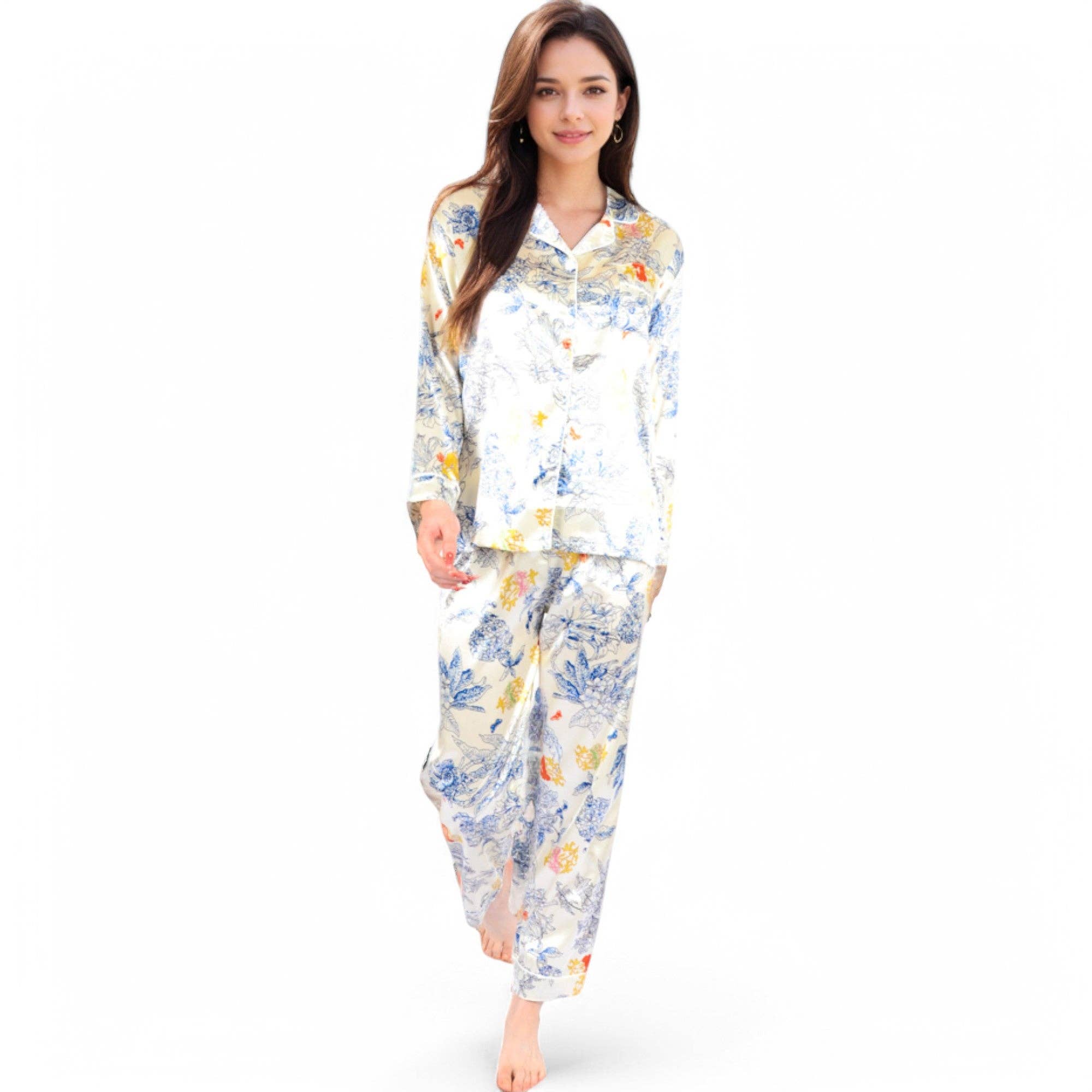 Botanical Satin Pajama Set