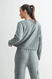 Brushed Hacci Lounge Long Sleeve Pullover