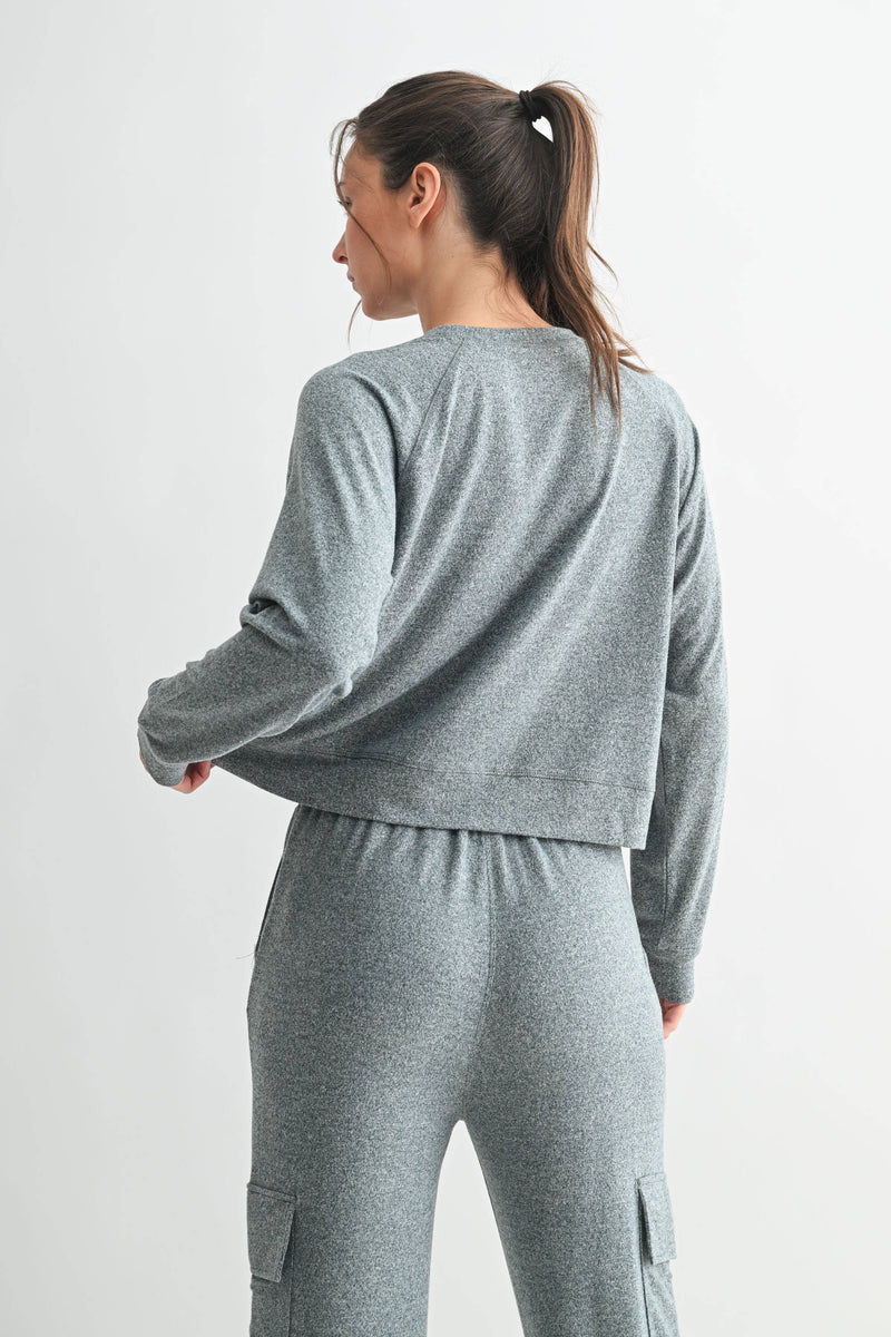 Brushed Hacci Lounge Long Sleeve Pullover
