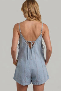 Pin Stripe Denim Romper