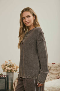 Washed Henley Sweater