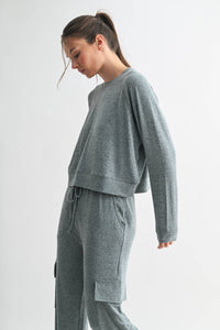 Brushed Hacci Lounge Long Sleeve Pullover