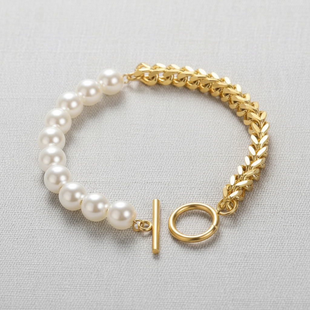 Pearl and Chain Bracelet