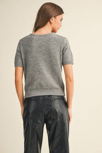 Short Sleeve Crew Neck Sweater