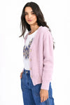 Pink Cloud Button Front Cardigan