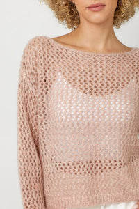 Metallic Net Pullover Sweater