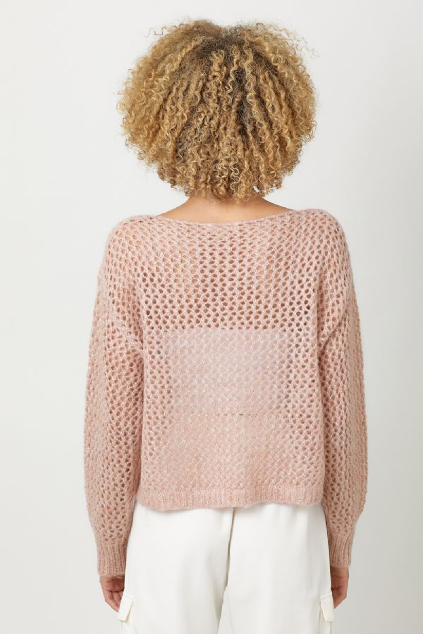 Metallic Net Pullover Sweater