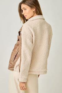 Mixed Denim and Sherpa Jacket