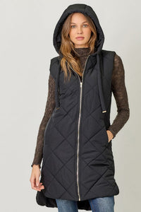 Quilted Long Puffer Vest