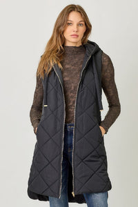 Quilted Long Puffer Vest