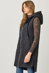 Quilted Long Puffer Vest