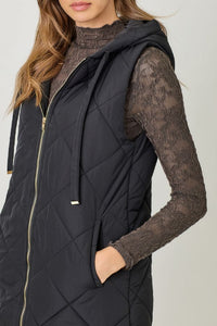 Quilted Long Puffer Vest