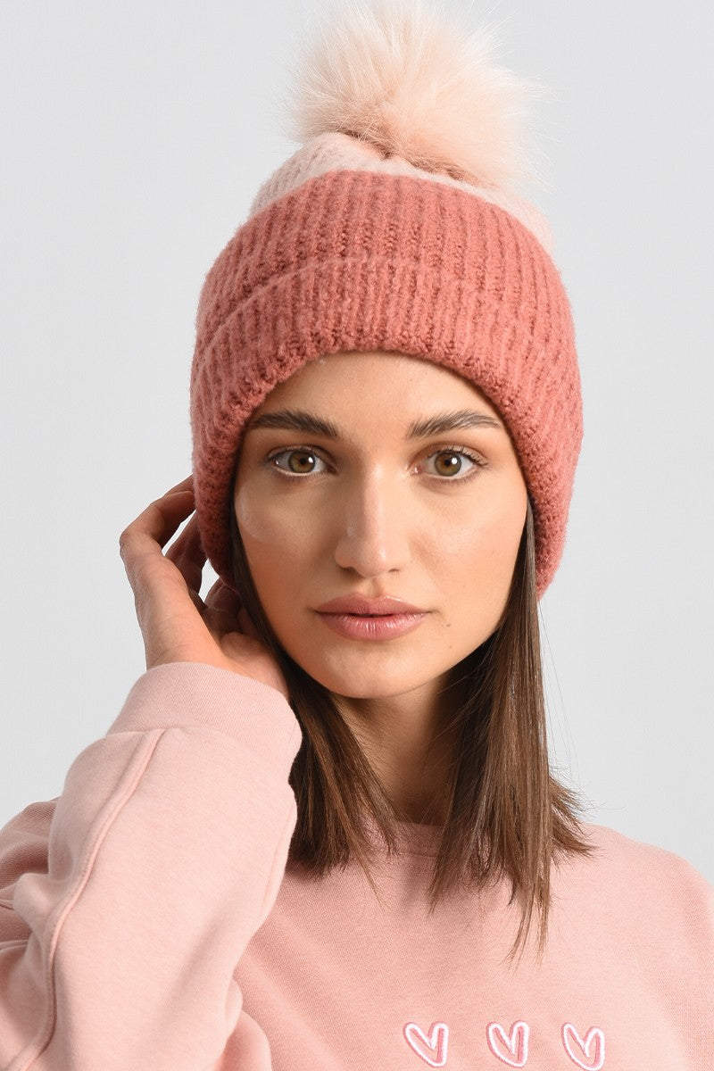 Deux Couleurs Pompom Beanie - Lark & Lily Boutique