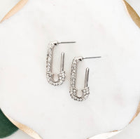 Pave Safety Pin Earrings - Lark & Lily Boutique