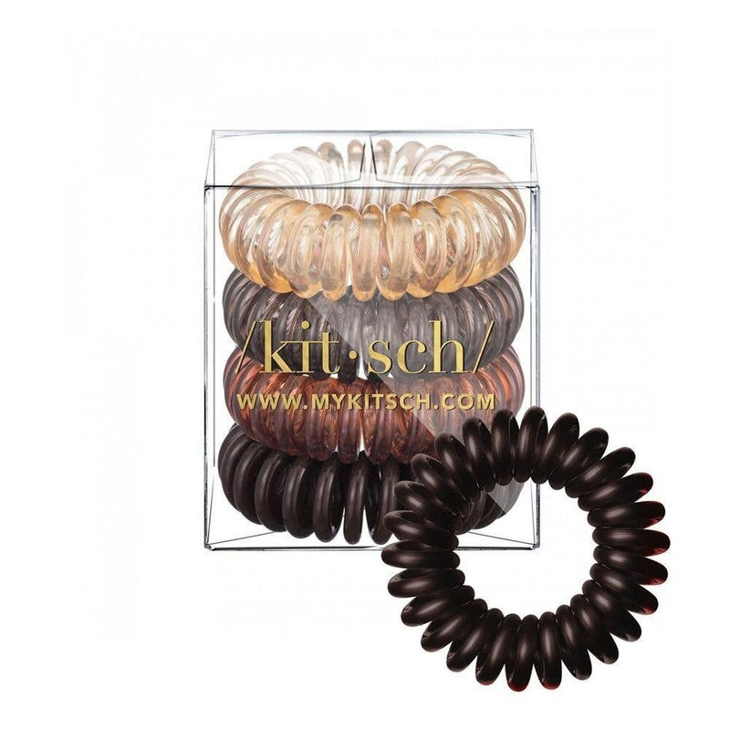 Spiral Hair Ties 4 Pack - Brunette - Lark & Lily Boutique